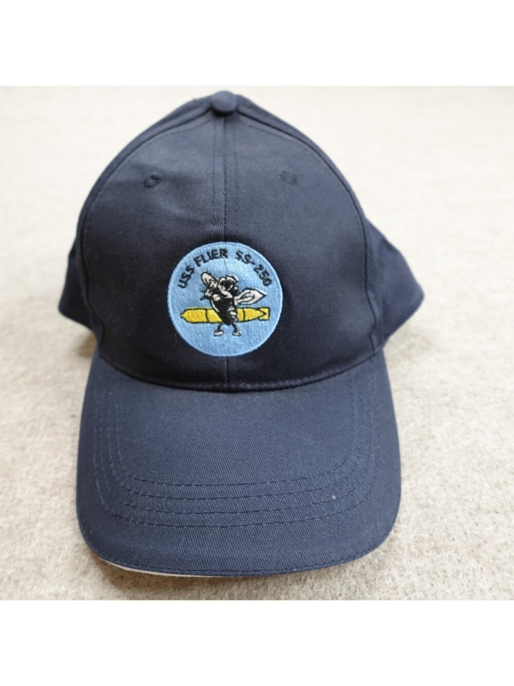 USS Flier Hat Blue Embroidered Strapback SS-250 Submarine  Vintage